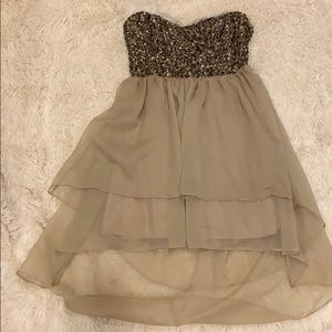 Champagne shimmer evening dress